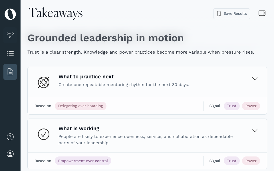 Example leadership takeaways and suggested next actions